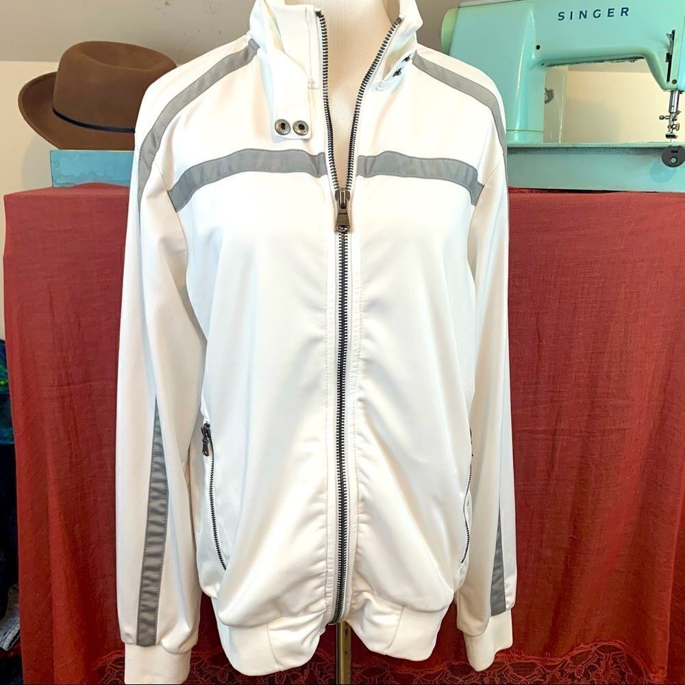Guess track style zip jacket with silver accents
